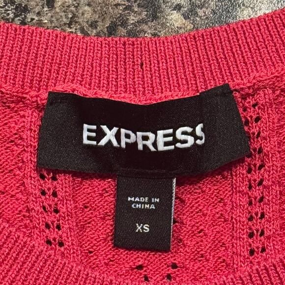 Express Top Ruffle Coquette Cottage Y2K Prairie Romantic Fairy Pointelle Pink XS - Picture 2 of 5
